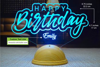 Happy Birthday Personalized 3D LED Lamp