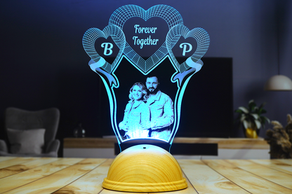 Personalized 3D Photo Engraved Heart Night Light