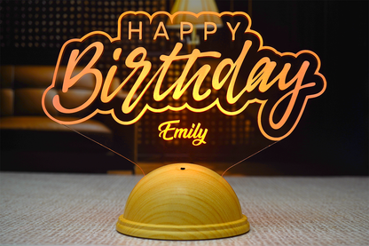 Happy Birthday Personalized 3D LED Lamp