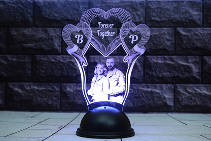 Personalized 3D Photo Engraved Heart Night Light