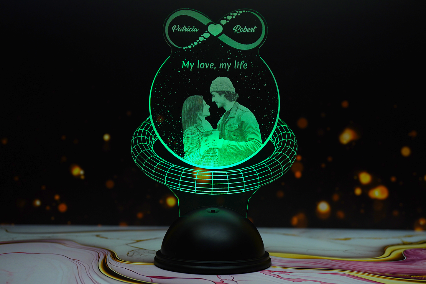 Photo Engraved 3D LED Lamp | Custom Photo | Small