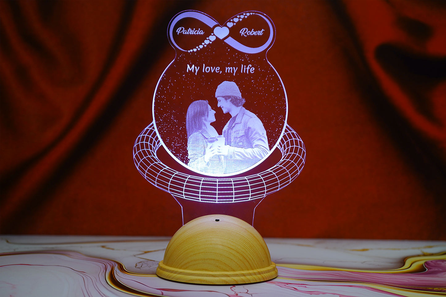 Photo Engraved 3D LED Lamp | Custom Photo | Small