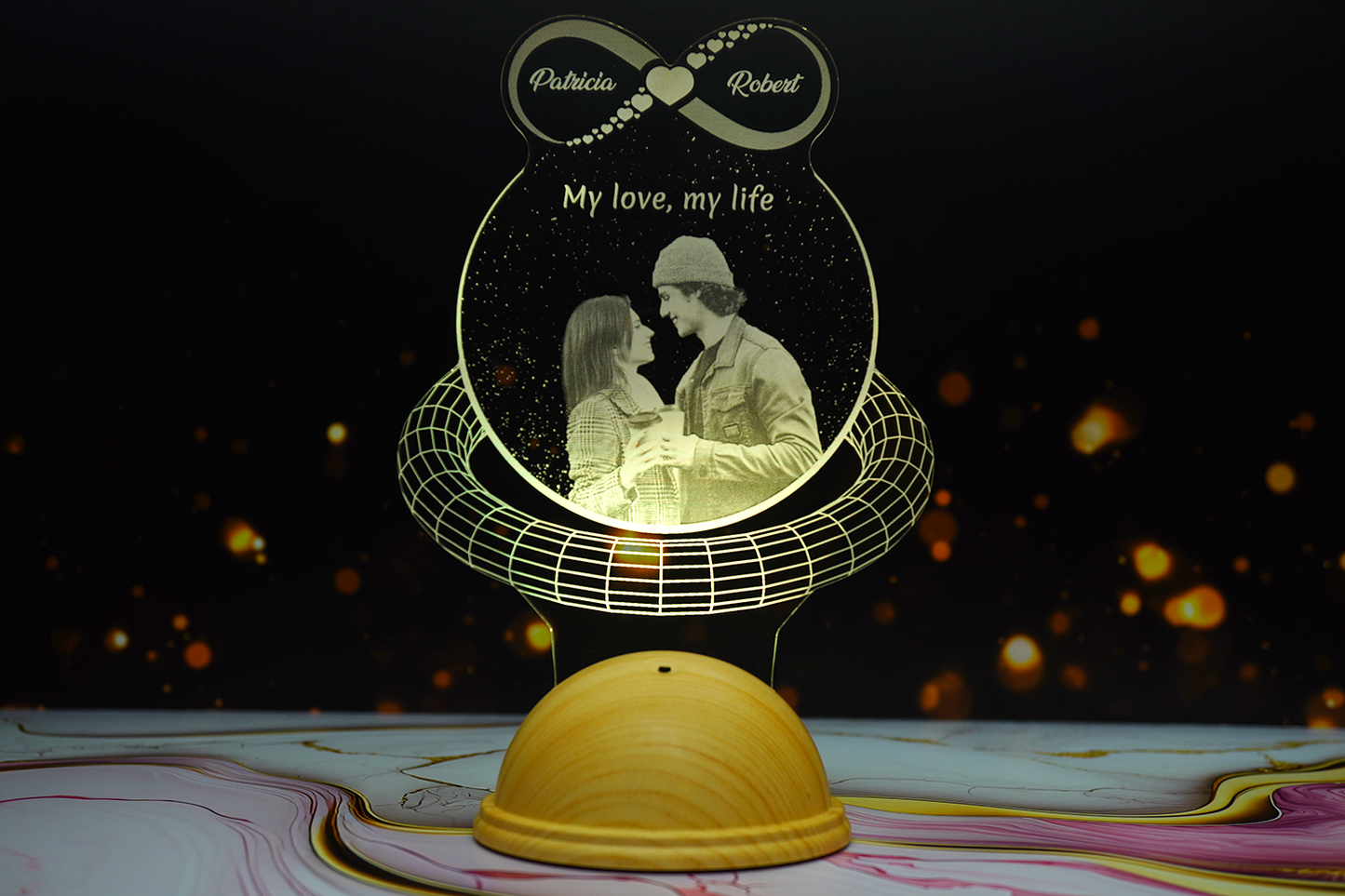 Photo Engraved 3D LED Lamp | Custom Photo | Small